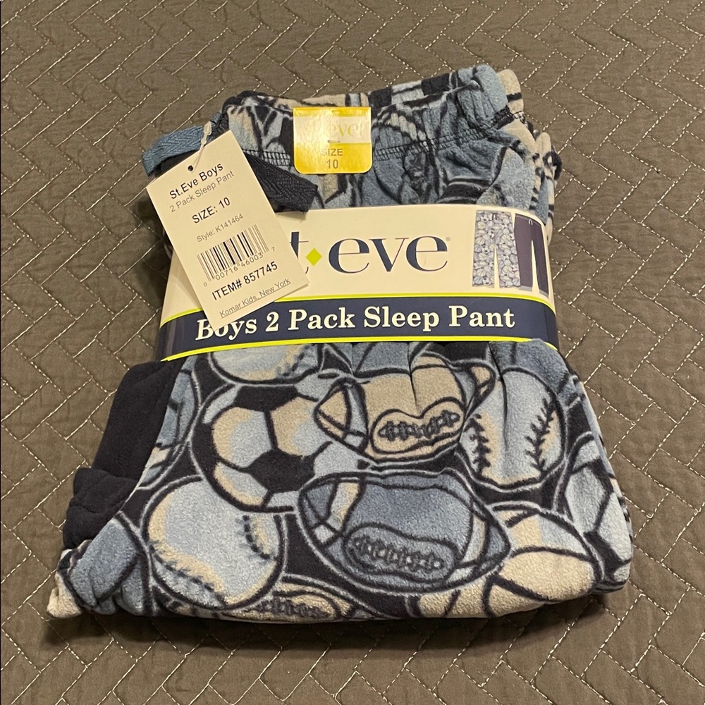 St. Eve Blue/Gray Boys' Sports Print Pajama Bottoms Size 10 (New With Tags)